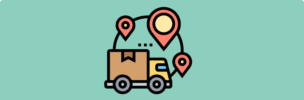 Travelling Salesman Problem - Illustration of a Logistics Truck